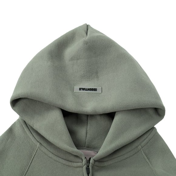 Fear Of God Essentials Fleece Zip Green Hoodie - Picture 6 of 14